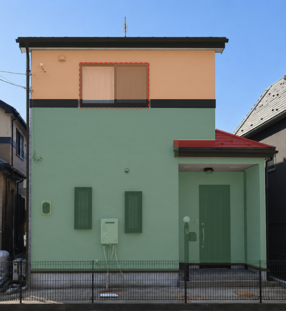 窓やドアを長方形でくり抜く操作画面